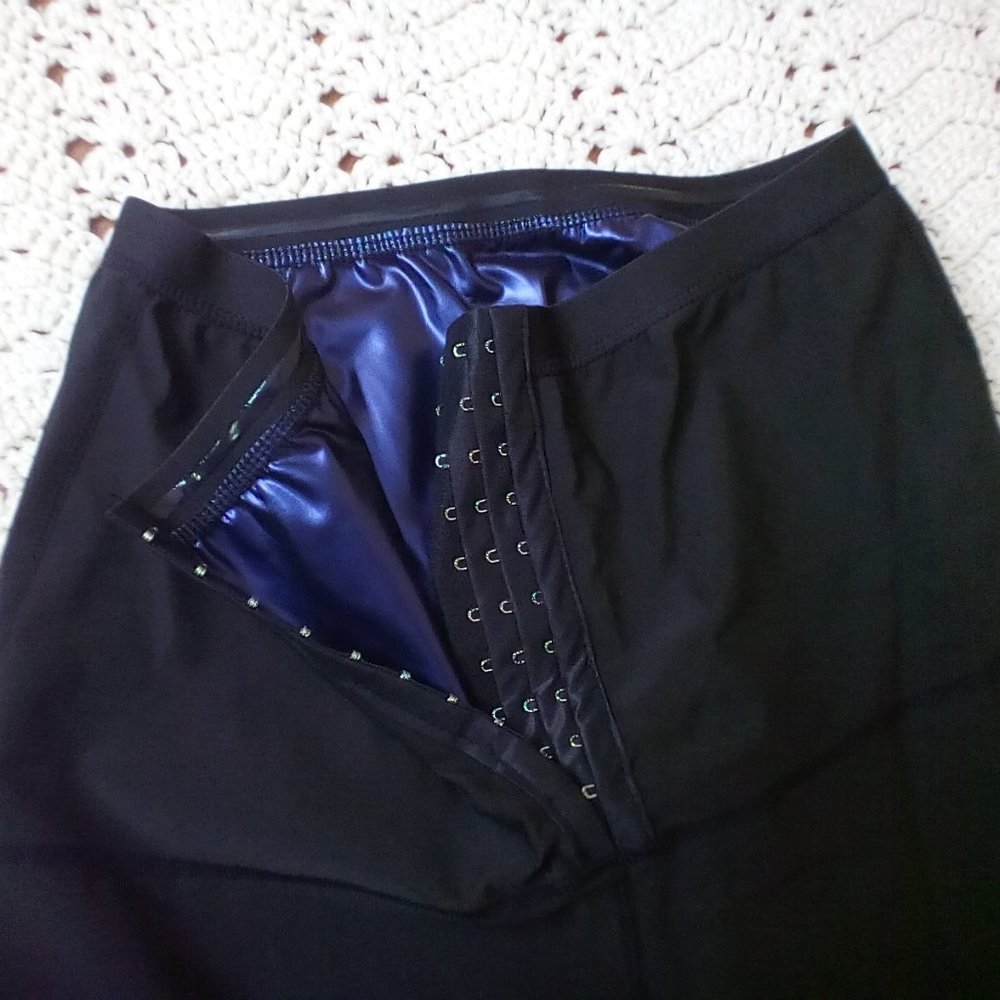 Sweat Shaper Athletic Leggings Sweat Enhancing Compression Wear Black Medium - Picture 2 of 6